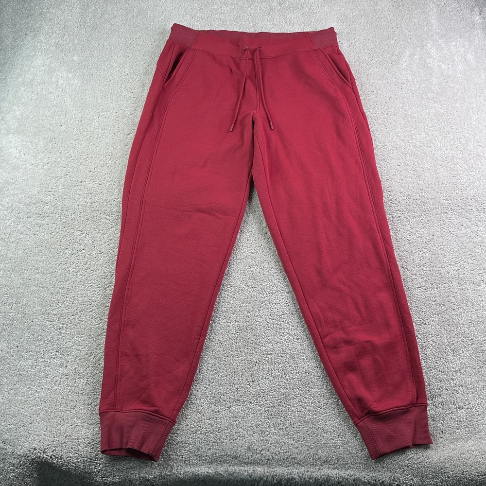 Athleta Pants Women Large Tall Red Altitude Jogger Polartec Power Stretch Fleece